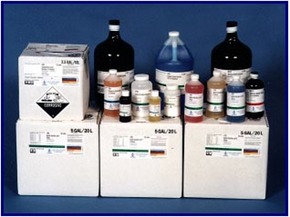 Laboratory grade and N.I.S.T. traceable standards buffers, reagents, HPLC solvents, mobile phase solutions and many more from Acacia gum to Zobell redox buffer.